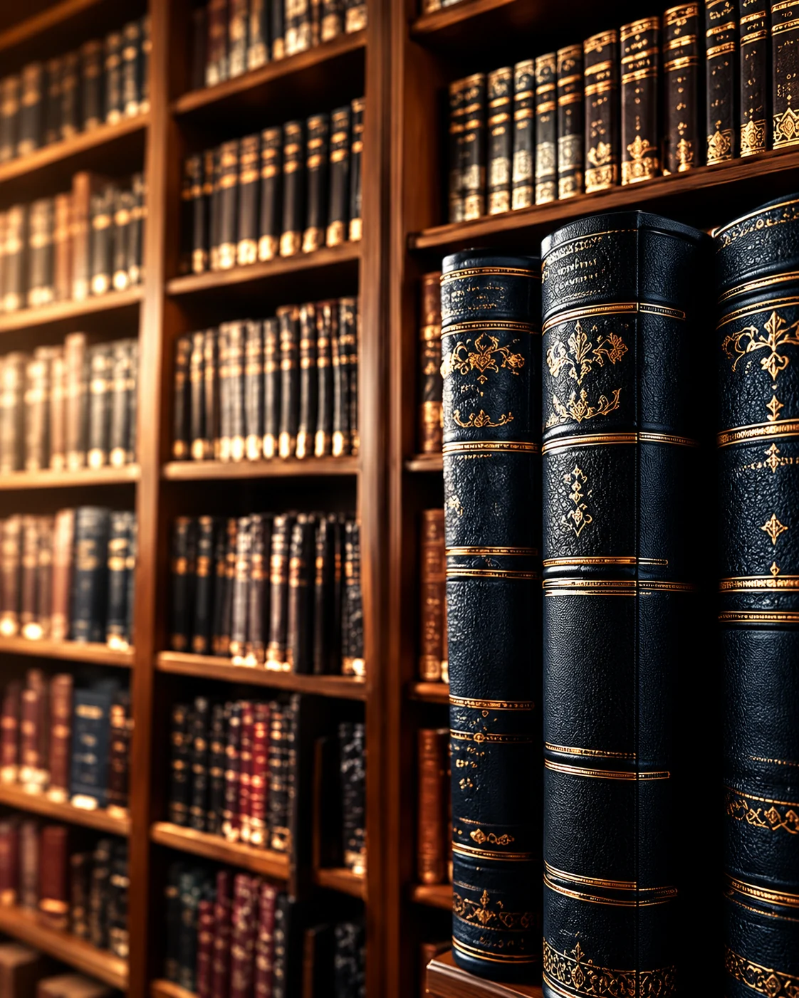AI-generated illustration of a traditional library of religious books